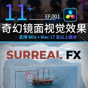 达芬奇11款超现实奇幻叠加3d镜像镜头效果Surreal Mirror Effects