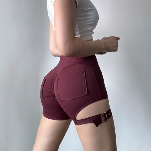 酷飒性感蜜桃臀健身短裤