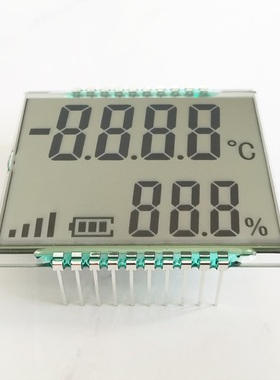 双排8字段式液晶屏TN段码lcd屏温湿度液晶显示屏QYT12429可用1621