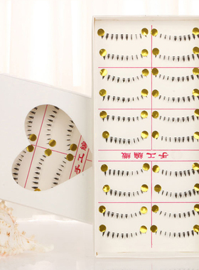 满包邮 批发台湾纯手工假睫毛眼尾加长浓密下睫毛K18透明梗10对装