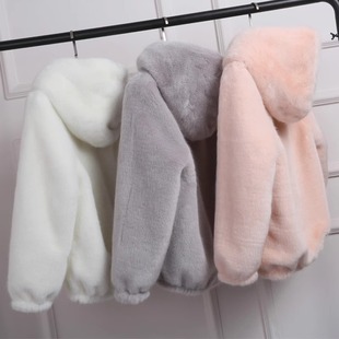 保暖棉服加厚小个子2024秋冬双面毛茸茸卫衣女连帽毛绒外套短款女