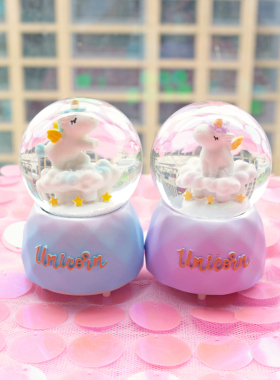 树脂雪花礼物水晶球可爱送女生