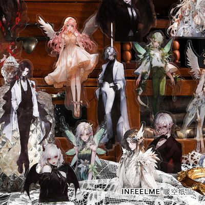 InfeelMe暖空 无界之境系列diy手帐人物装饰PET特油贴纸包20张入