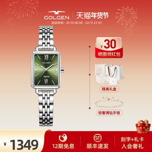 【新年礼物】古尊新款小方块女表青竹表女士时尚轻奢复古手表腕表