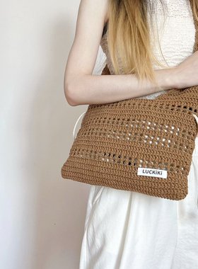 六织织Luckiki大号free斜挎包材料包 空心棉线2mm非成品