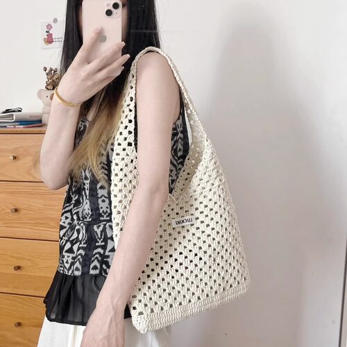 六织织Luckiki背心款单肩包钩针编织材料包钩织diy空心棉线