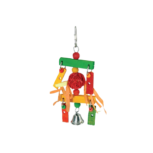 CAITEC小鸟玩具木头小城门玩具很小小鹦鹉破坏发泄啃咬玩具虎皮