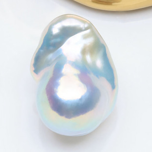 天然淡水巴洛克珍珠冷极光银蓝血散珠BST 镇店之宝蓝血巴限定