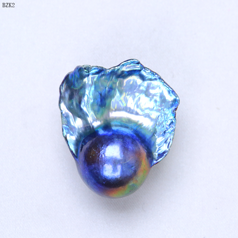 孔雀绿色炫彩diy天然淡水珍珠