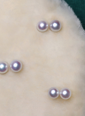 【粉泡泡耳钉】3mm天然淡水珍珠s925迷你白透粉无暇极光天女光EDG