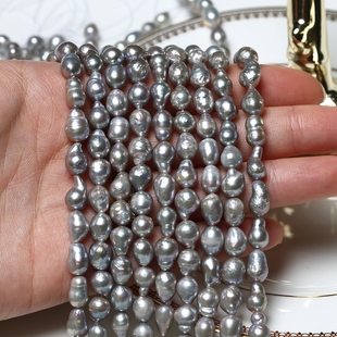 天然淡水AK珍珠6mm真多麻强光巴洛克不规则半成品链SDW 清库存