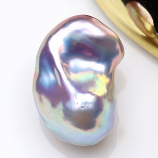 14MM天然淡水巴洛克珍珠油画极光炫巴散珠定制BOW 精品牛油果