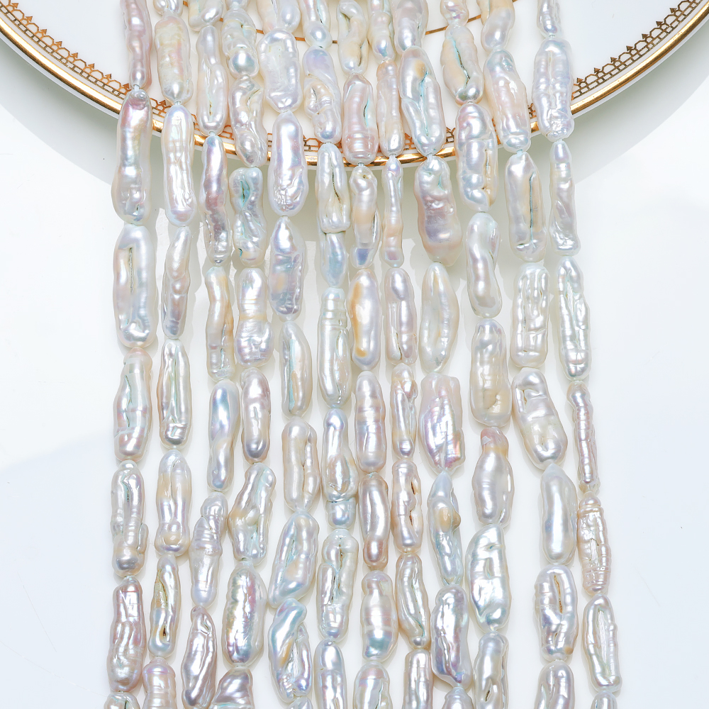 天然淡水珍珠地板价螺纹keshi链