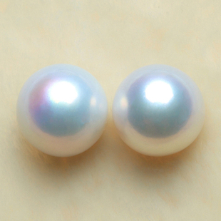 【天女光限定】正圆4A微瑕天然淡水AK珍珠极光蓝血小灯泡散珠配对