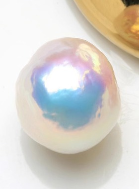 【蓝血巴洛克】天然淡水珍珠散珠冷极光赛澳白银蓝光定制吊坠 BNF