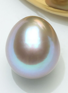 【真多麻水滴】约9mm天然淡水珍珠5A极光灰色铂金灰米形散珠BSH