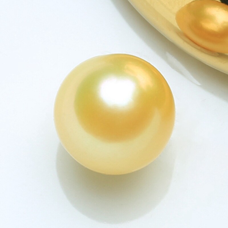 【南洋金珠】近正圆天然海水珍珠极光单颗散珠呼吸孔瑕疵清仓捡漏