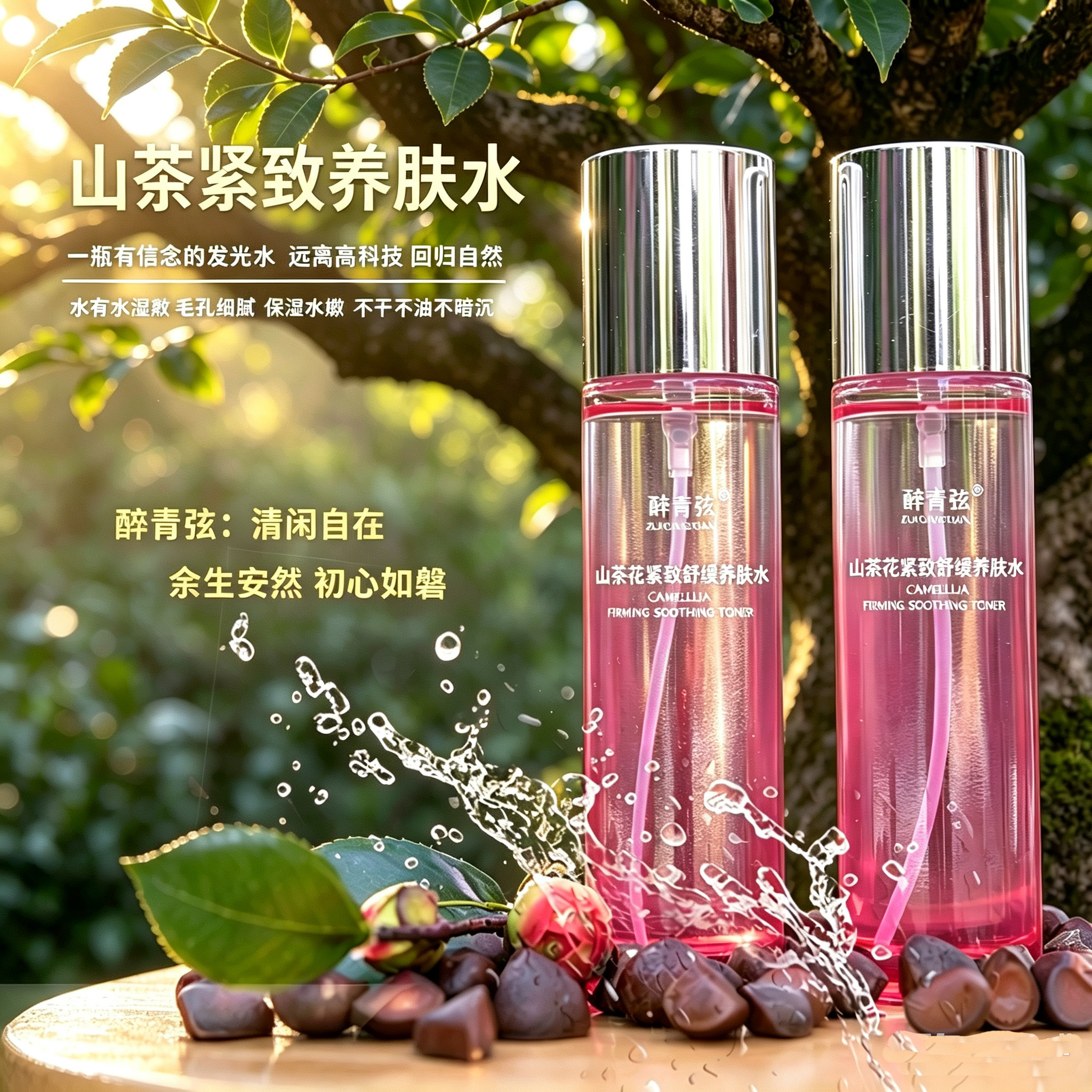 醉青弦山茶花紧致舒缓养肤水蜡黄必入山茶油无香精山茶油保湿滋润