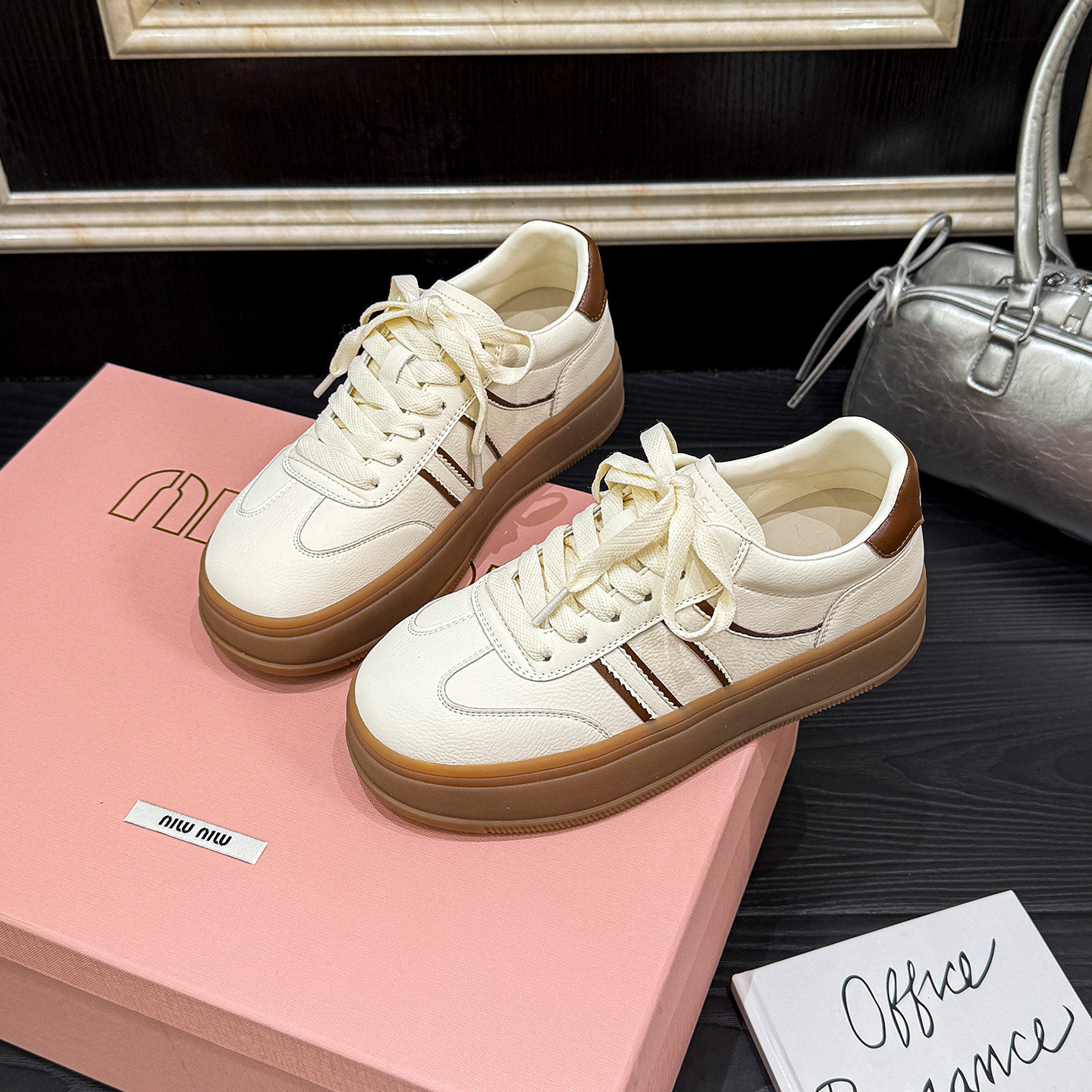 歌诗茵休闲风德训鞋女2026春新款厚底系带小白鞋百搭轻便时尚板鞋,女鞋,时尚休闲鞋,淘宝优惠券,粉丝福利购,淘宝优惠卷