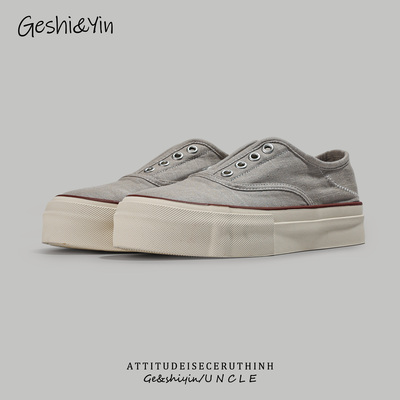 歌诗茵休闲板鞋女2025年新款夏季透气一脚蹬懒人鞋百搭低帮帆布鞋