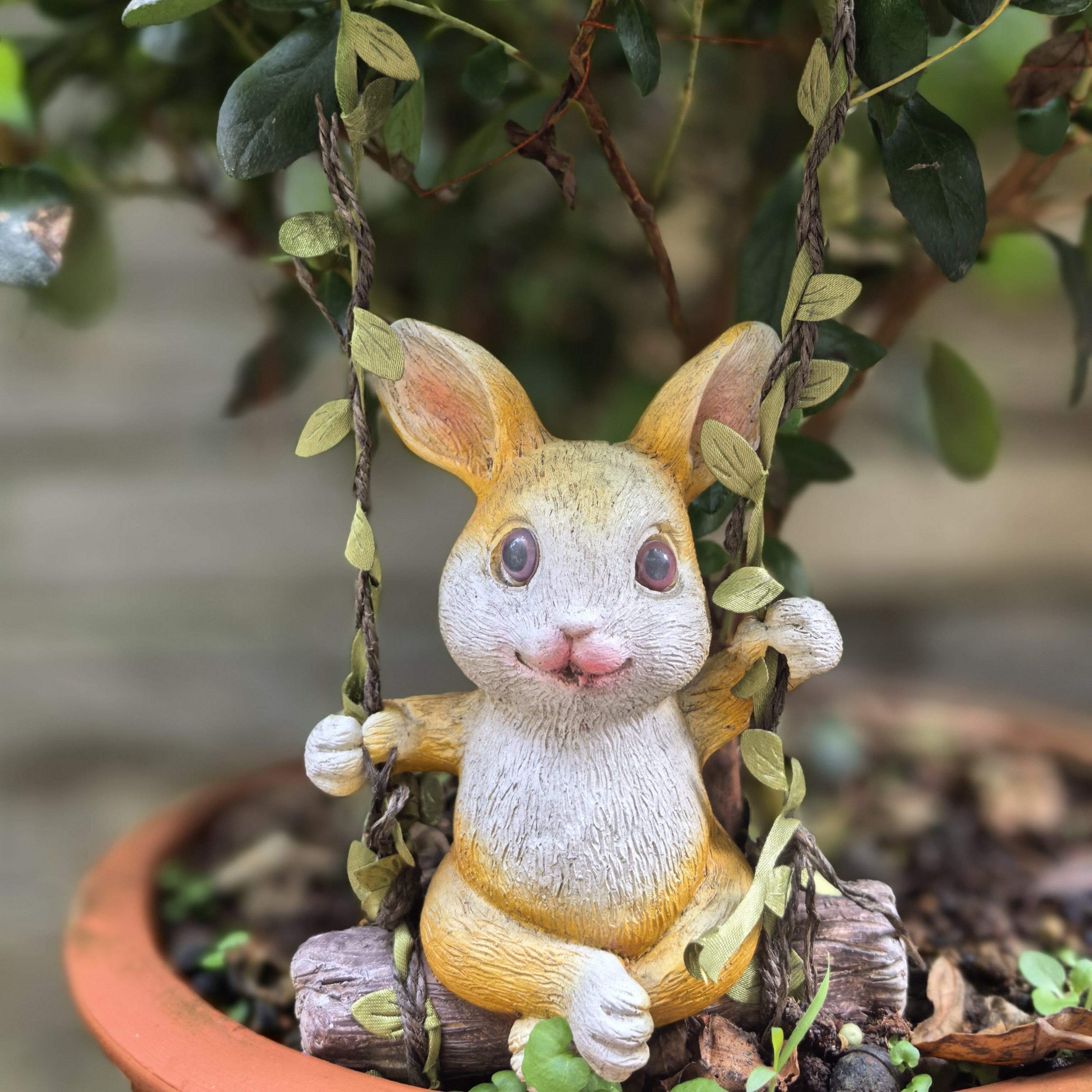 秋千兔子庭院装饰树脂挂件摆件阳台露台装饰品家用小摆件网红兔兔,家居饰品,户外/庭院摆件,淘宝优惠券,粉丝福利购,淘宝优惠卷