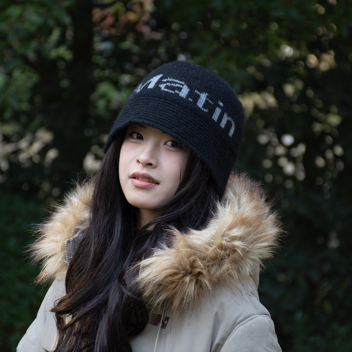 韩系字母针织冷帽女秋冬保暖