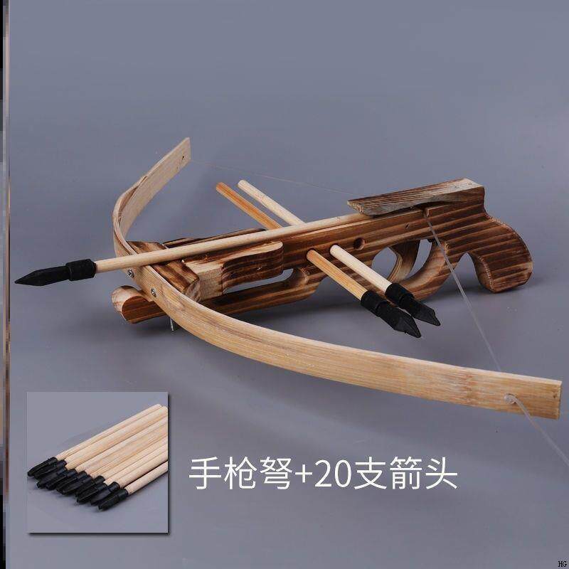 大尺寸木头十字弩箭弓诸葛连弩弓竹木弩箭实木制玩具弩弓箭武器