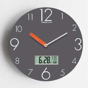 免打孔现代时钟挂墙石英钟静音简约2024新款 钟表挂钟客厅家用时尚