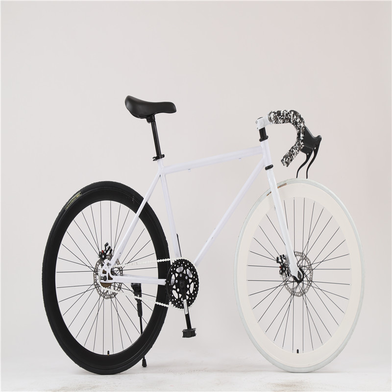 死飞自行车双碟刹手刹彩色男女学生成年人复古公路儿童青少年单车