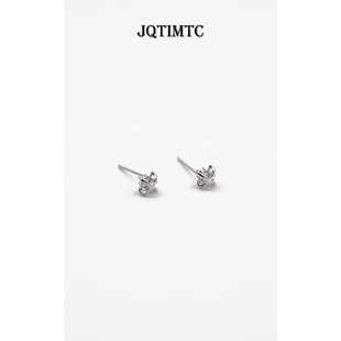 蒼茫 JQTIMTC 通體s925純銀耳釘女十字土星星球設(shè)計感耳飾男