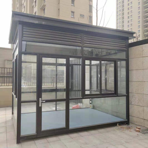 现货直发吸烟亭抽烟室吸烟房园区保安岗亭 厂区户外可移动休息室