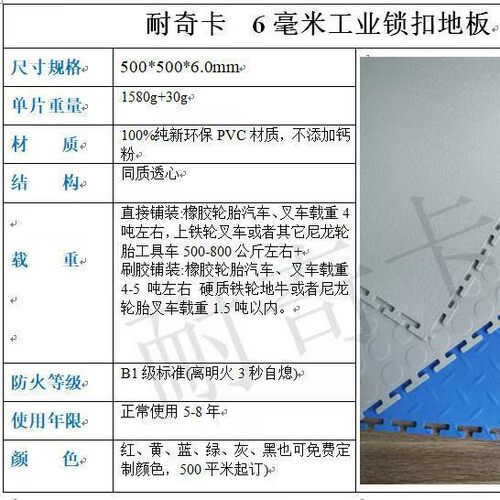 工业锁扣地板 车间过道地面翻新过叉车 工业地胶耐磨防滑抗压地垫