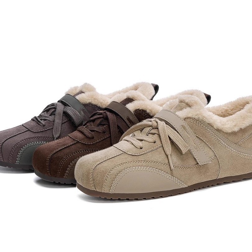 加绒德训鞋女2025冬季新款爆款毛毛魔术贴保暖棉鞋厚底休闲鞋