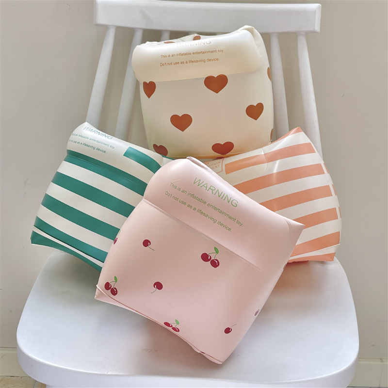 匠祈 ins复古风可爱儿童手臂圈水袖厚浮力臂圈泳袖游泳装备双气囊