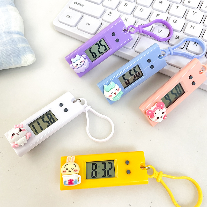 可爱卡通小挂表便携式迷你电子钟表学生考试上课时间表打卡计时器