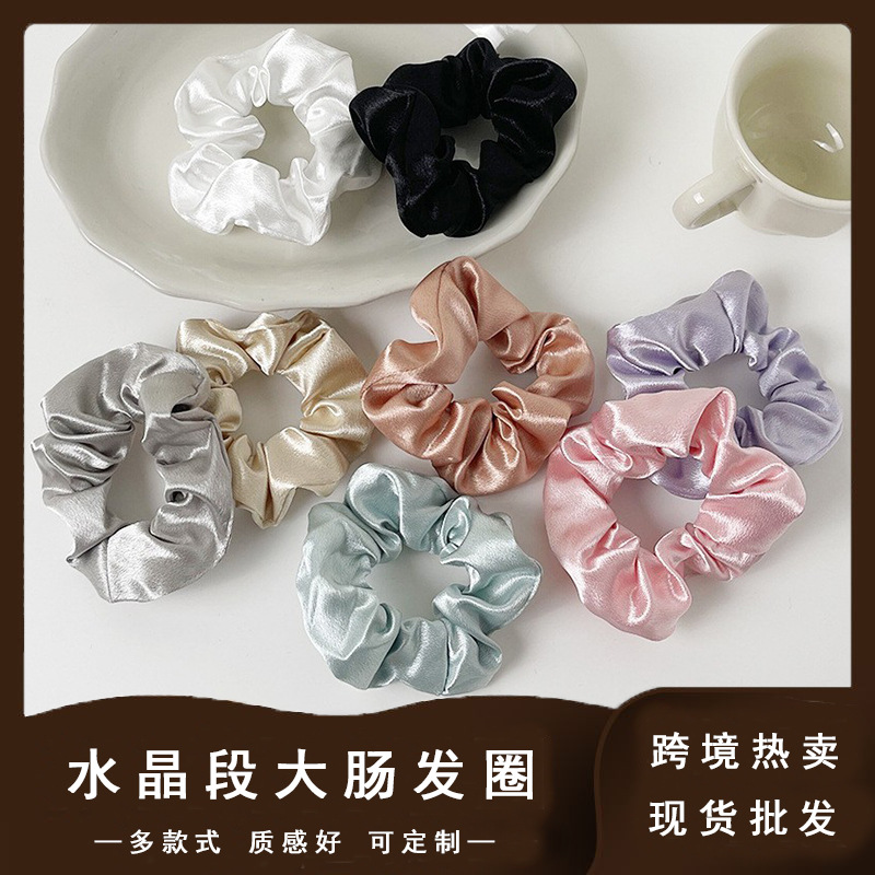 跨境亚马逊热卖水晶段大肠发圈女扎马尾头绳时尚发饰法式发圈