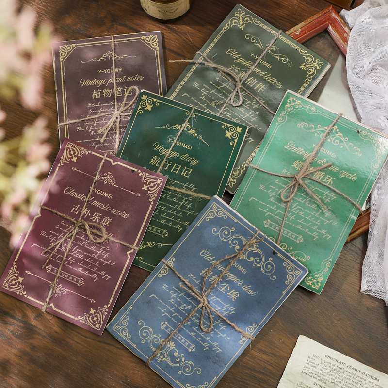 颜游每素材纸 古典信件系列复古文艺手帐留言装饰打底纸30张入6款