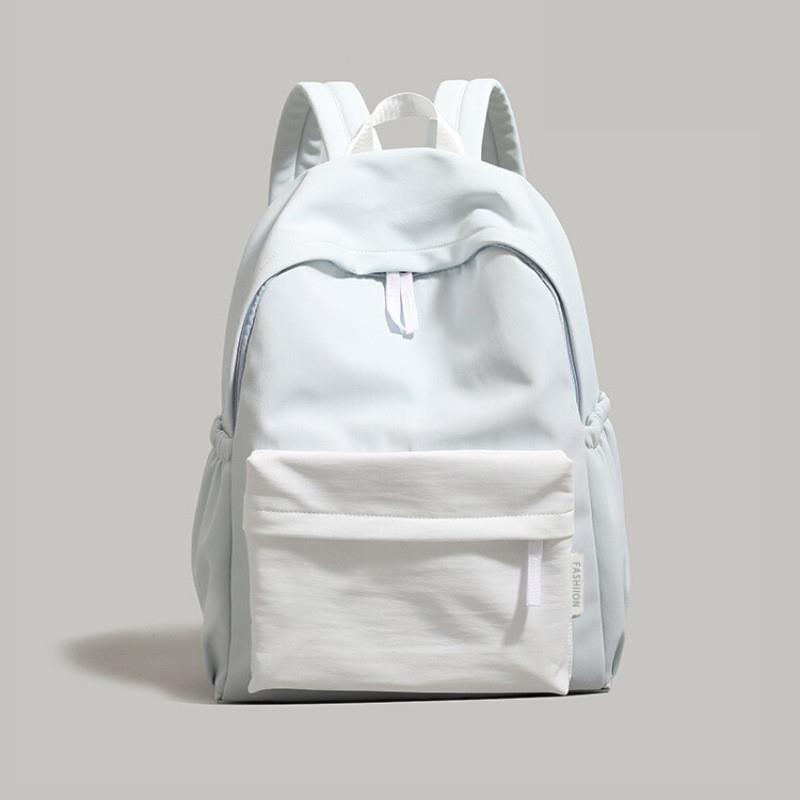 简约纯色2025新款女书包大容量初高中生背包电脑包女士双肩包