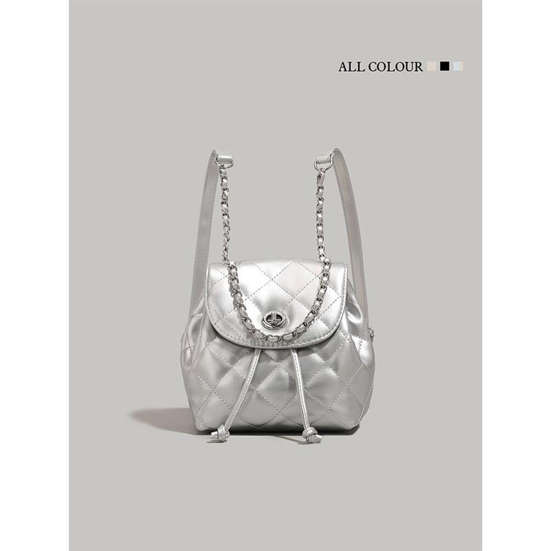 小众设计女2025新款潮菱格链条水桶包高级质感通勤背包单肩包