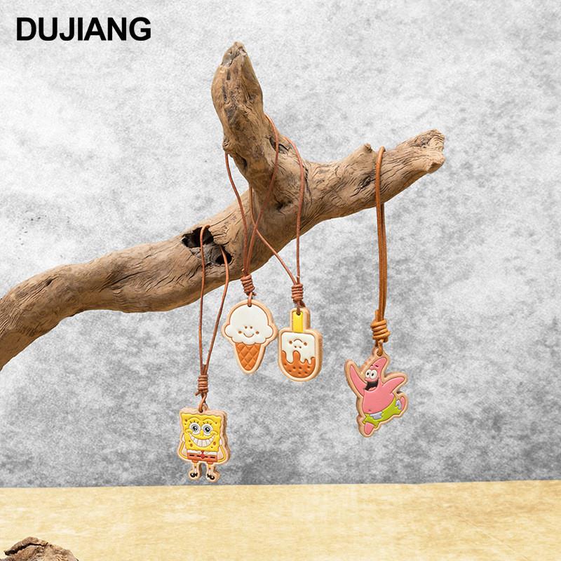 新款植鞣皮彩绘卡通动漫人物挂件迷你包包牛皮包挂多功能真皮挂件