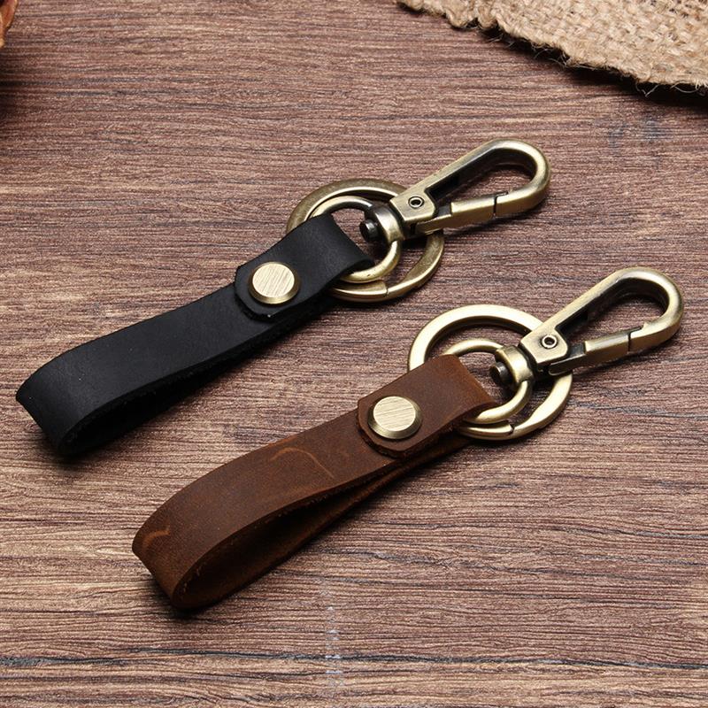 现货复古钥匙扣 男士疯马皮工艺品钥匙圈真皮个性钥匙扣 金属