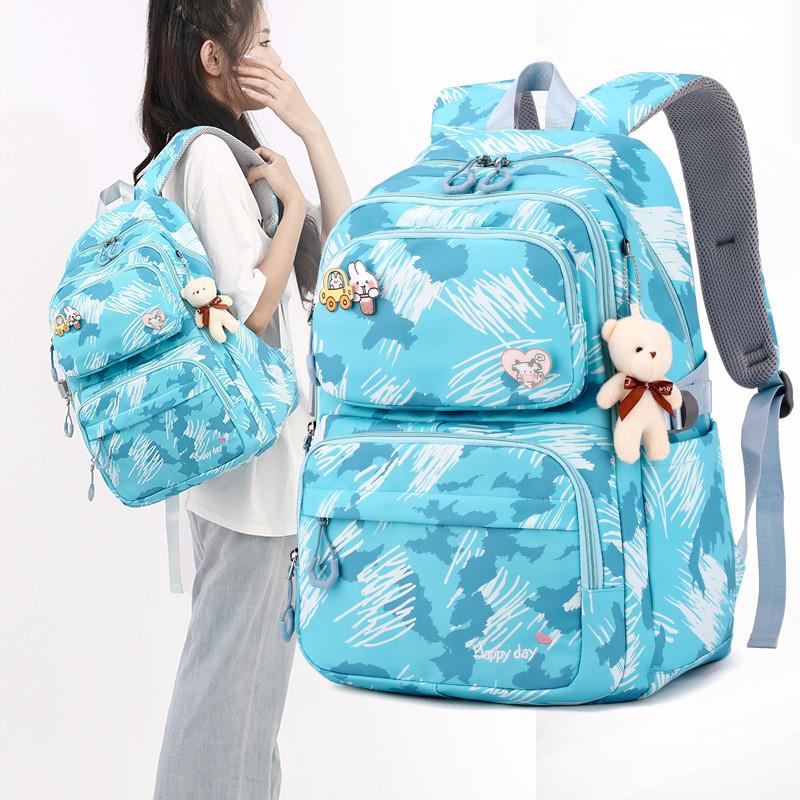 2022新款双肩包女新款小学生3-6年级大容量韩版轻便减负跨境代发