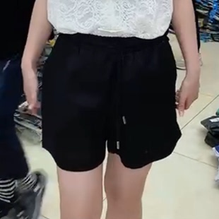 新款 韩版 宽松显瘦胖MM大码 潮 3375B女权贵族夏季 女装 弹力高腰短裤
