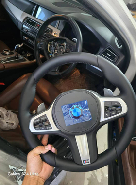 06-24年宝马改装最新款丁字裤碳纤维Napper皮方向盘M款G款升级