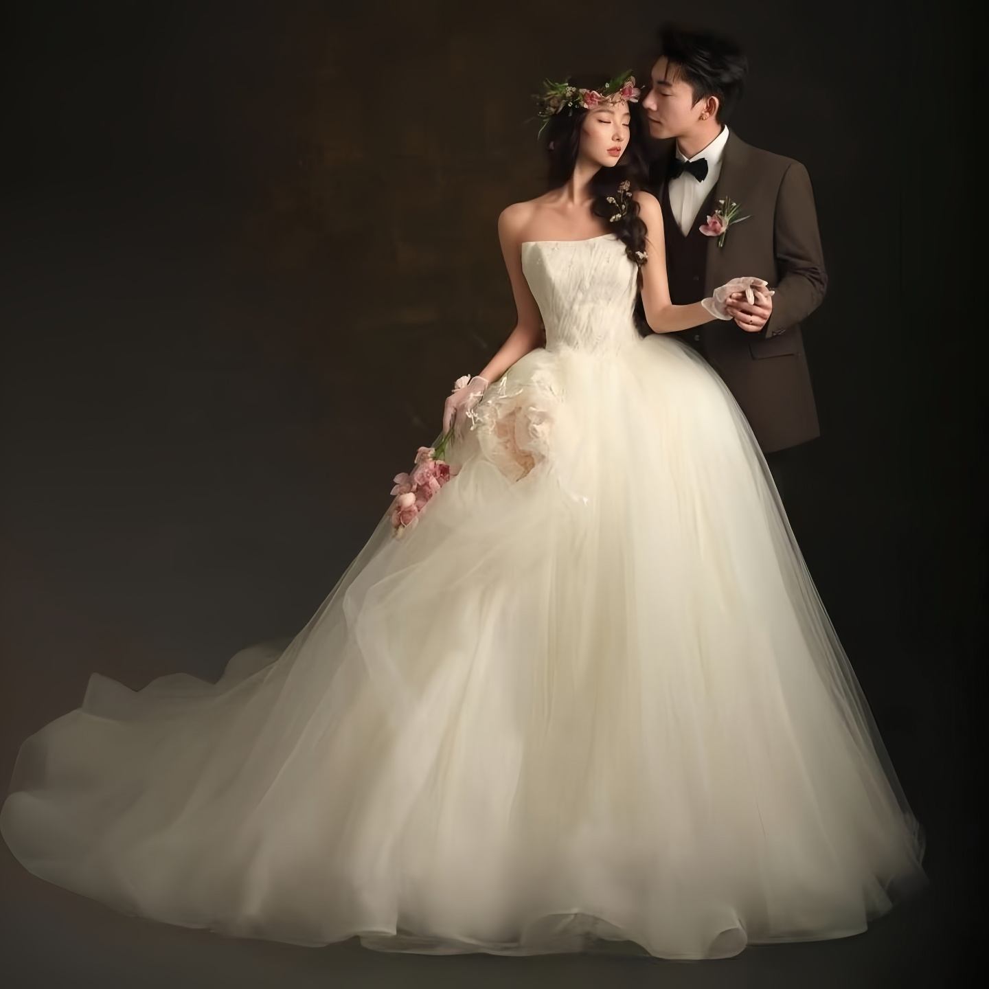 法式抹胸主题婚纱2026新款高级质感新娘婚礼主婚纱拖尾出门纱礼服