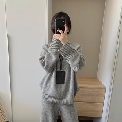 秋冬王菲100%纯羊毛衫女高领领长袖针织衫宽松显瘦毛衣打底衫上衣