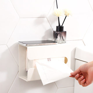 免打孔纸巾盒壁挂式家用厨房创意挂墙多功能收纳盒厕所悬挂抽纸盒