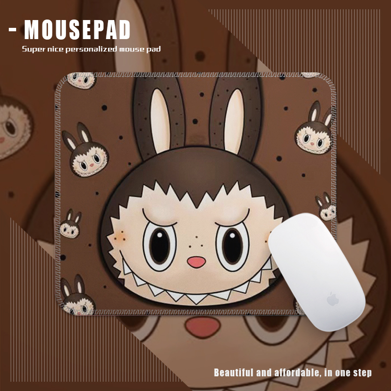 labubu卡通鼠标垫方形小号锁边加厚耐脏耐磨可擦可水洗电脑桌面