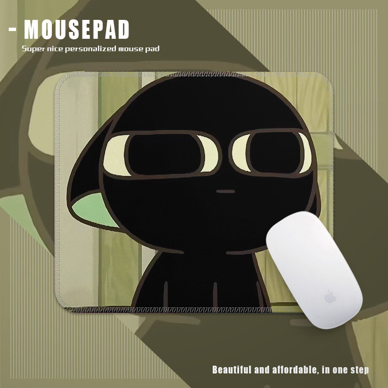 个性卡通动漫罗小黑鼠标垫橡胶办公桌垫260x210mm黑色游戏桌垫