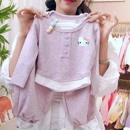 女童秋季新款套装2024女宝宝百搭洋气时髦儿童上衣裤子两件套童装